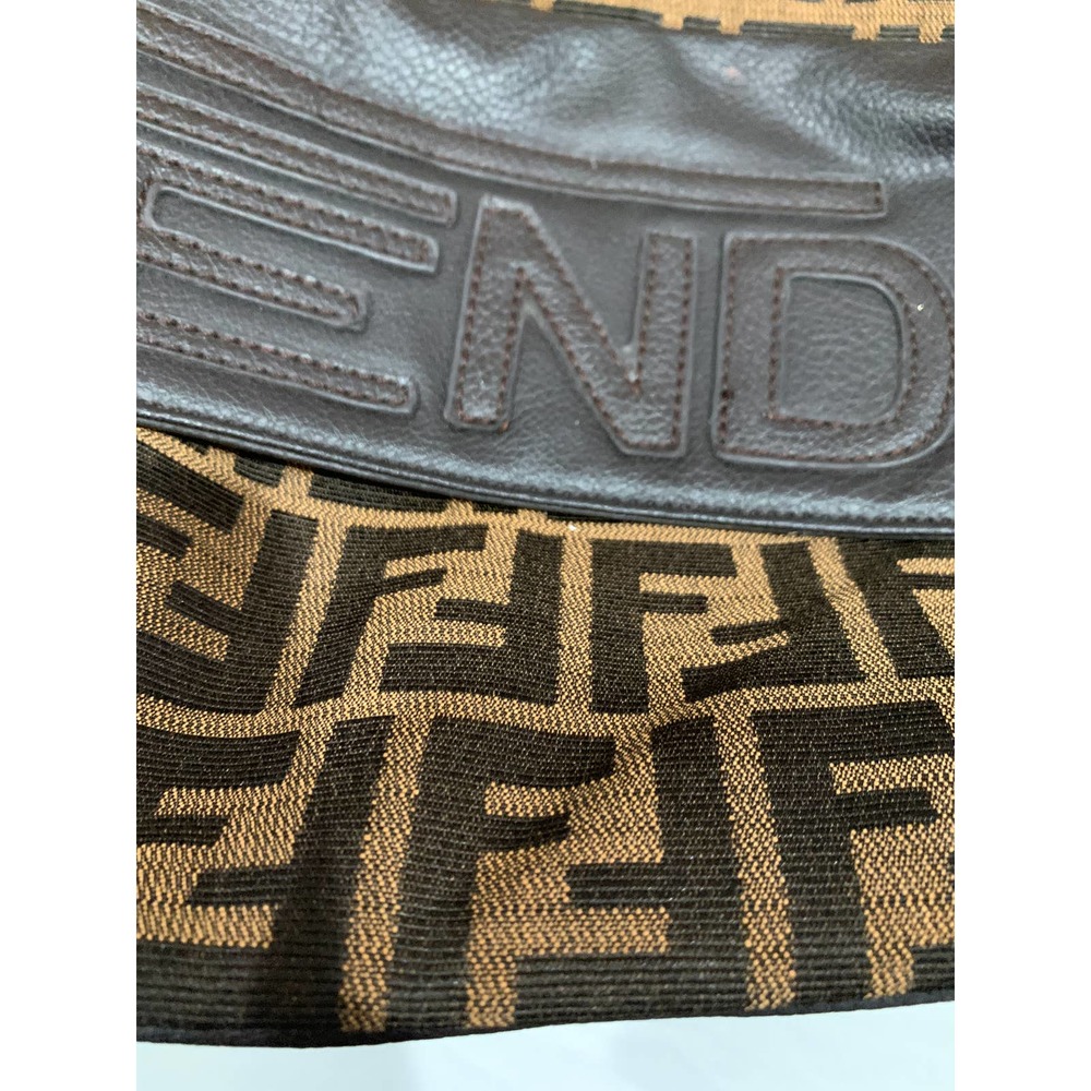 FENDI Selleria 1925 Bag Nylon Brown with Chain Made in Italy - Picture 13 of 16